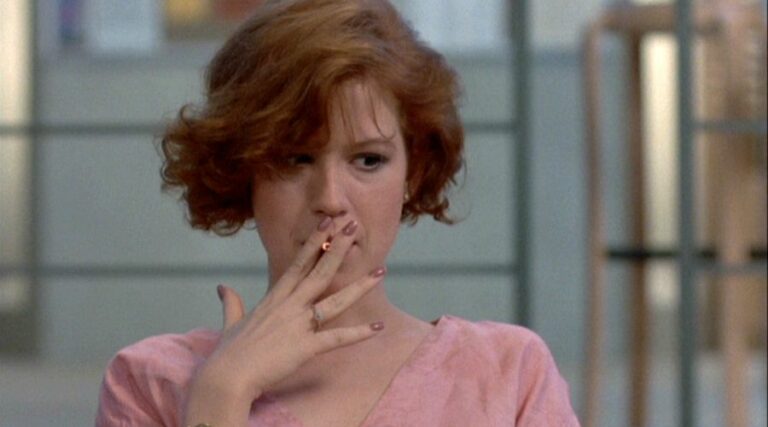 Molly Ringwald smoking in the Breakfast club.