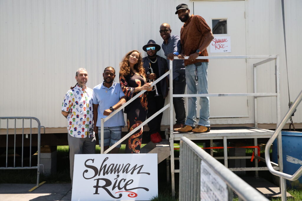 Photo of band: From left to right: Grayson Brockamp, Terrence Houston, Shawan Rice, Ricio Fruge, Ricardo Pascal and Stephen Walker taken by Khalil Gillon