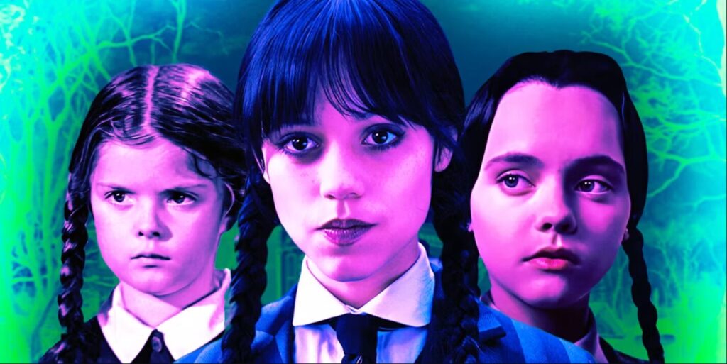 Wednesday Addams at 6, 12, and 15