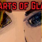 close up of drawing saying hearts of glass